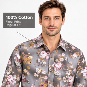 GLESTO men's premium floral printed casual shirt – view 3