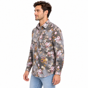 GLESTO men's premium floral printed casual shirt – view 5