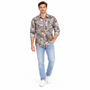 GLESTO men's premium floral printed casual shirt – view 6