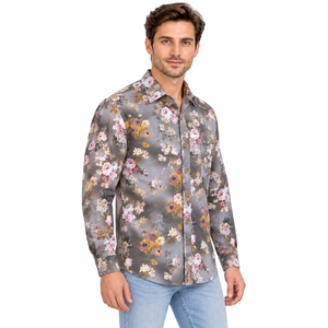 GLESTO men's premium floral printed casual shirt – view 7