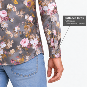 GLESTO men's premium floral printed casual shirt – view 4